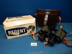 A pair of Regent 8 x 30 binoculars with case.