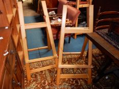Two pairs of cabinet maker made Easels, 3'6" tall.