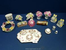 A box of miscellaneous china including Royal Doulton posy's,