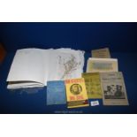 Miscellaneous paper samples, the 'Guide' word book, A History of Bridstow and Wilton Castle',