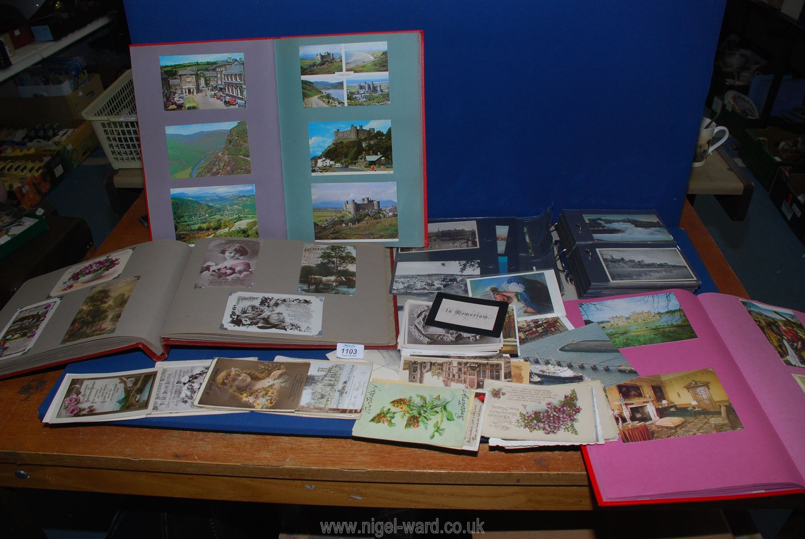 A quantity of miscellaneous Postcards mostly in albums, many old views, birthday wishes postcards,