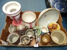 A quantity of mixed china, mostly pottery including Denby storage jar,