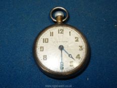 A plated case crown-wound gentleman's pocket watch (not running).