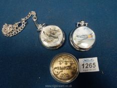 Two modern pocket Watches ''D-day Spitfire Normandy June 1944' and Cliff-top Chase September 1940