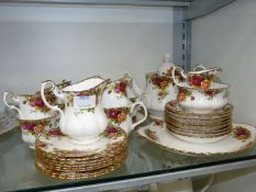 A Royal Albert Old Country Roses Teaset to include, teapot, bread and butter plate, nine cups,