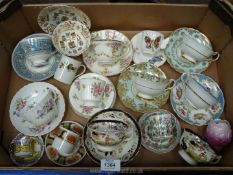 A quantity of coffee cans and saucers including Paragon, Wedgwood, Royal Doulton, etc.