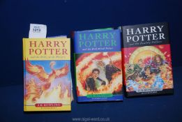 Three first edition Harry Potter books to include; The Order of the Phoenix 2003,