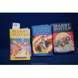 Three first edition Harry Potter books to include; The Order of the Phoenix 2003,