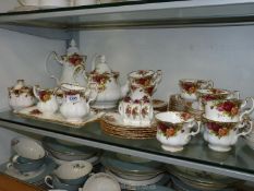 A Royal Albert 'Old Country Roses' tea service to include; six tea plates, six cake plates,