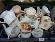 A quantity of vintage shaving mugs and invalid cups.