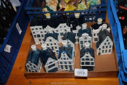 A small quantity of KLM delft blue miniature house decanters, (some full and sealed),