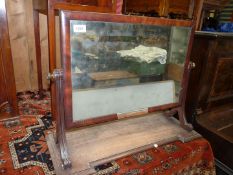 An early 19th c. Mahogany swing Mirror, 26 1/2'' wide x 20 1/4'' high x 10 3/4'' deep approx.