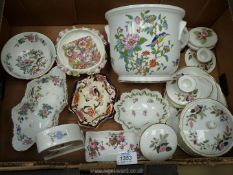 A quantity of trinket and small items including Wedgwood 'Hathaway Rose' part dressing table set,