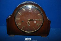 A Smiths Westminster chiming mantle Clock, with key and pendulum.