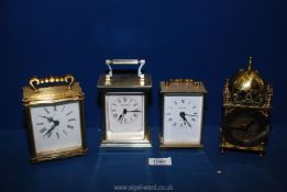Four battery operated carriage clocks, a/f.