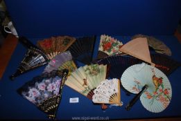 A quantity of Fans including fabric, Flamenco design, Brise etc.