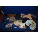 A quantity of Fans including fabric, Flamenco design, Brise etc.