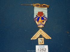 A silver gilt and enamelled Anselm Lodge 12th Master Medal on blue ribbon, no. 7865.