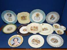 A quantity of commemorative plates including King George V,