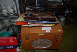 A 1960's Goldring Lenco record player/address system with records (mostly classical) and microphone