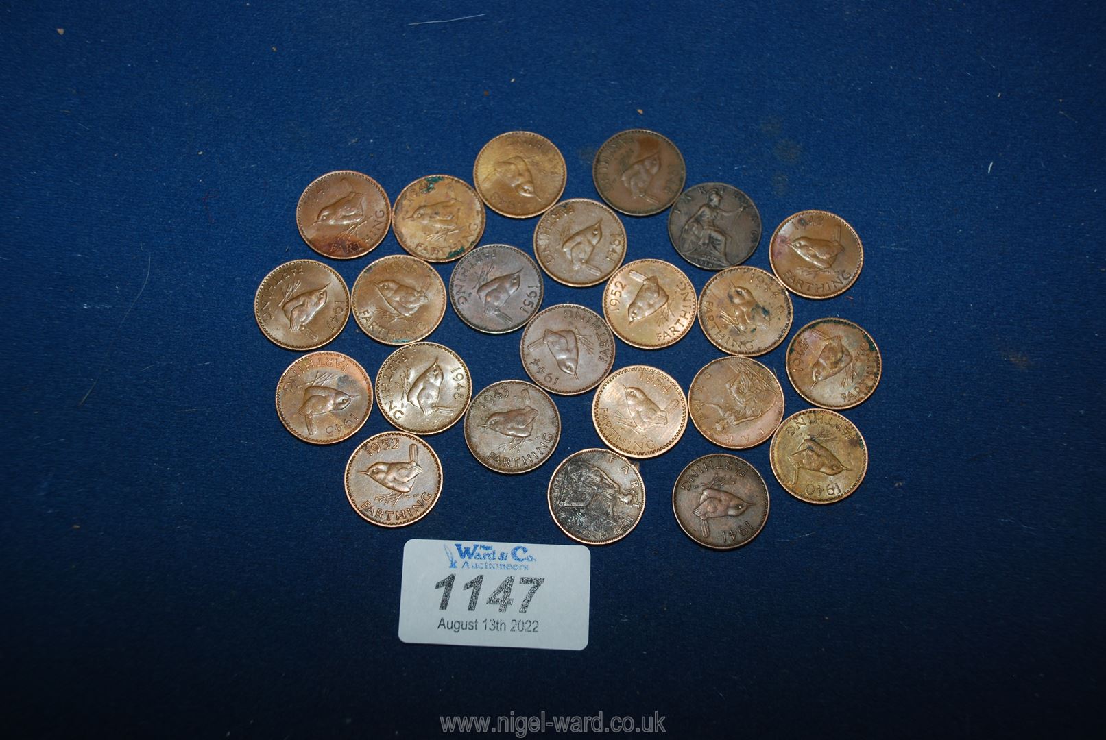 A quantity of Farthings to include; 3 George V, 19 George VI and Elizabeth II.