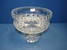 A large heavy cut glass footed fruit Bowl, 9¾" diameter x 8¼" high.