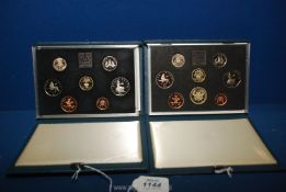 Two Royal Mint proof coinage sets of Great Britain & Northern Ireland; 1985 & 1986.