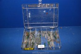 A box of lead fishing weights.