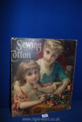 A vintage poster on board of 'J.P, COATS' sewing cotton. 18 1/2" x 15 1/2".