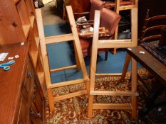 Two pairs of cabinet maker made Easels, 3'6" tall.