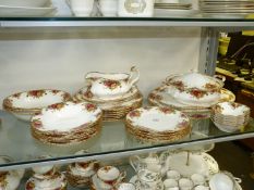 A Royal Albert 'Old Country Roses' dinner service to include; serving platters, gravy boat & saucer,