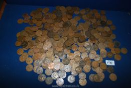 A large quantity of Penny pieces to include; 120 Queen Elizabeth II, 42 George VI,