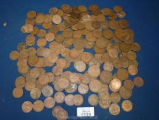 A quantity of old English half pennies and pennies, earliest being Edward VII.