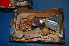 A quantity of miscellaneous including a musical jewellery box in the form of a house,