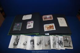 A scrapbook of old cards including 'good luck,' Christmas cards, birthday greetings, Easter cards,