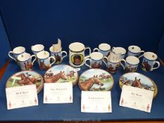 A quantity of Danbury Mint racehorse mugs and plates, twelve of each,