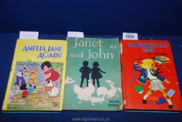 A small quantity of books to include; 'Janet & John' 1950, two Enid Blyton vintage books,