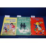 A small quantity of books to include; 'Janet & John' 1950, two Enid Blyton vintage books,