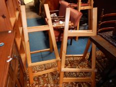 Two pairs of cabinet maker made Easels, 3'6" tall.