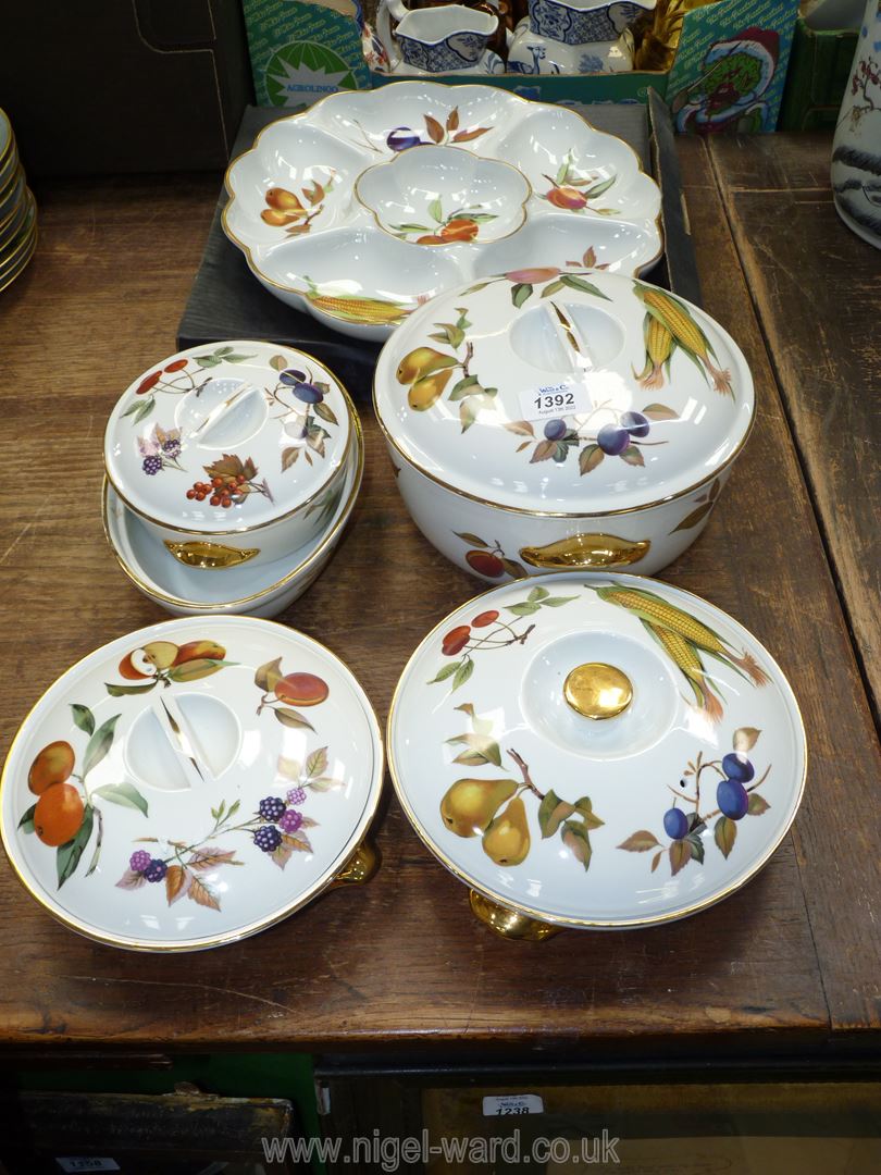 A quantity of Royal Worcester serving dishes to include; Evesham dish, lidded tureens, oval dish, - Image 2 of 2