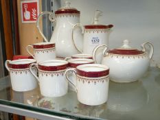 An Aynsley 'Durham' part coffee service for six people including coffee cans and five saucers,