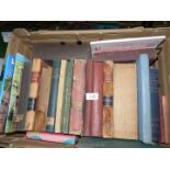 A crate of books to include Millett's report of The Sultanpur district,