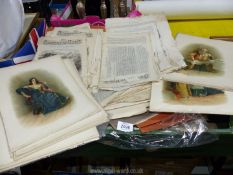 A large quantity of unframed prints and pages taken from books.