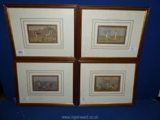 Four framed prints depicting Cherubs in various poses.