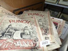 A box of Punch magazines, various dates.