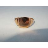 A 9ct gold signet ring (weight 4gms),