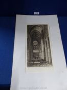 An etching of the North Transept of Westminster Abbey by Edward Sharland.