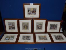 Nine framed and mounted prints by the artist Brian Gordon to include; 'Mother Washing Child',