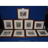 Nine framed and mounted prints by the artist Brian Gordon to include; 'Mother Washing Child',