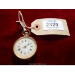 An 18k Cuivre ladies pocket watch, engraving to back and sides, black numerals, serial no.